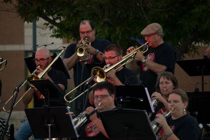 Brass band performing outdoors